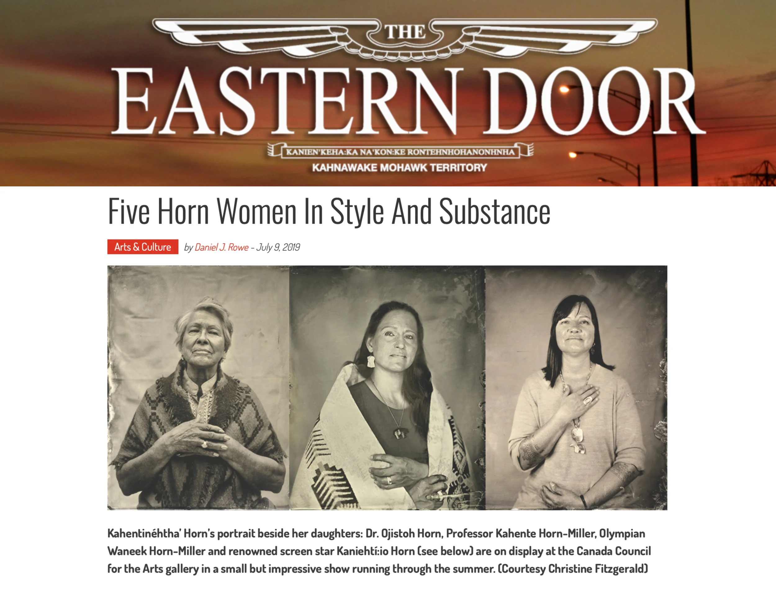 Five Horn Women in Style and Substance by Daniel J. Rowe. The Eastern Door, July 9, 2019.