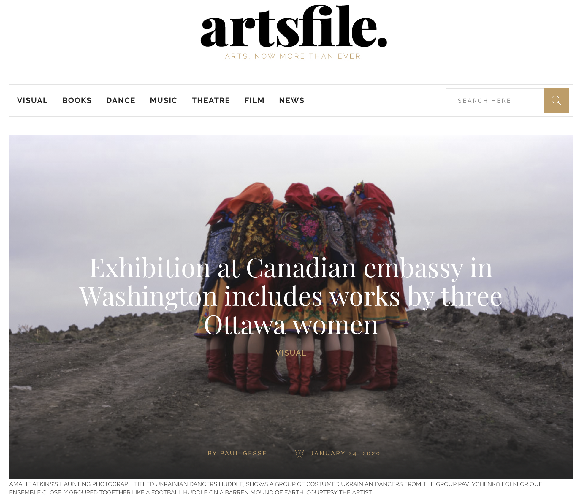 Exhibition at Canadian Embassy in Washington includes works by three Ottawa women by Paul Gessell. Artsfile, January 24, 2020.