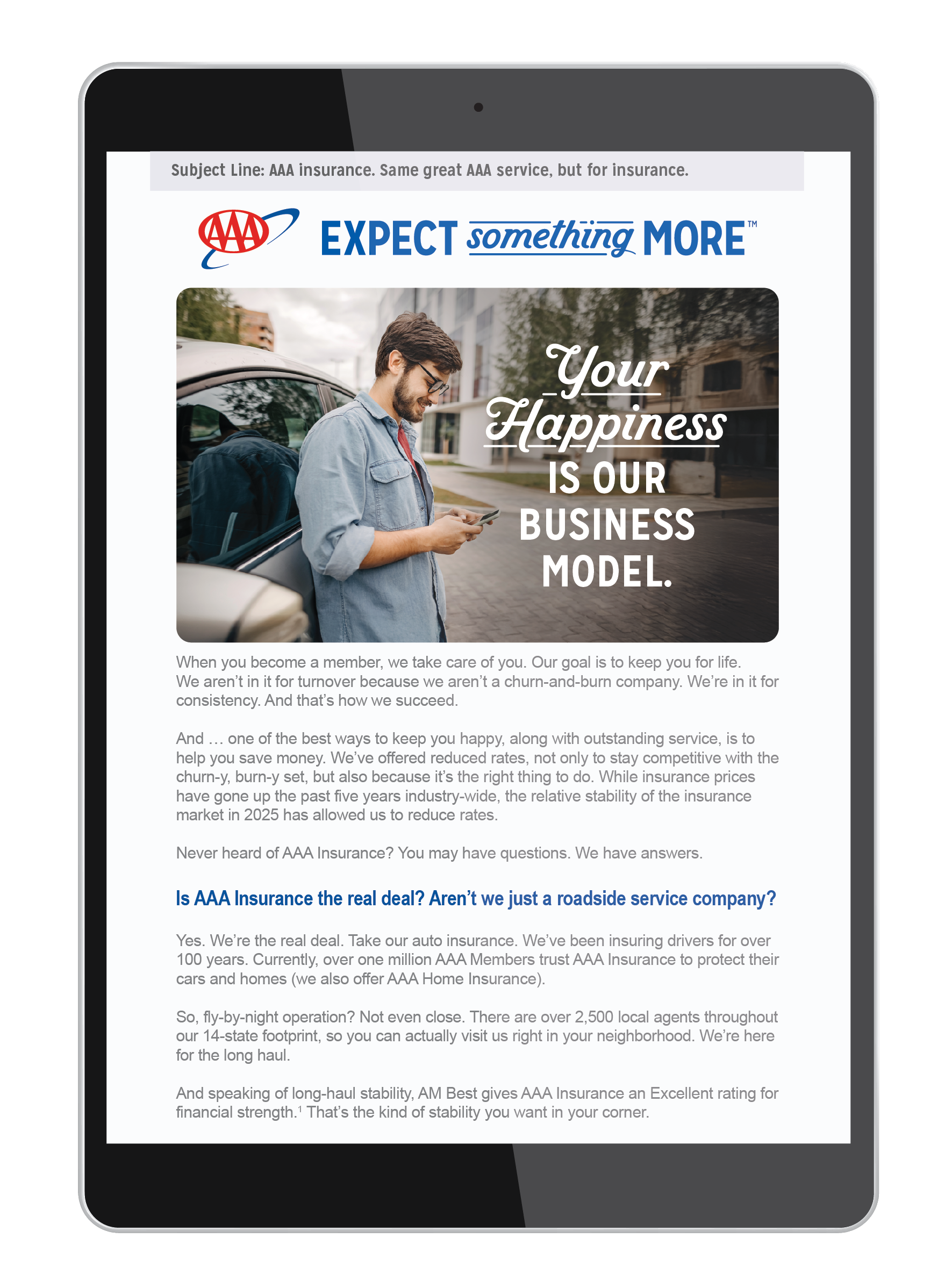 "Your happiness is our business model"