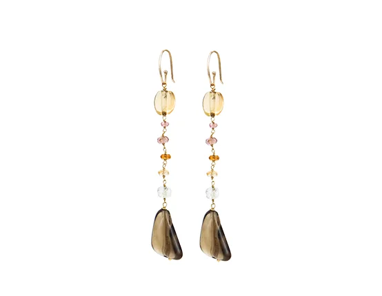 ANAÏS Collection Multi stone earrings Natural semi precious stones Pendant Eur 130 Hooks Eur 90 18 karat gold
