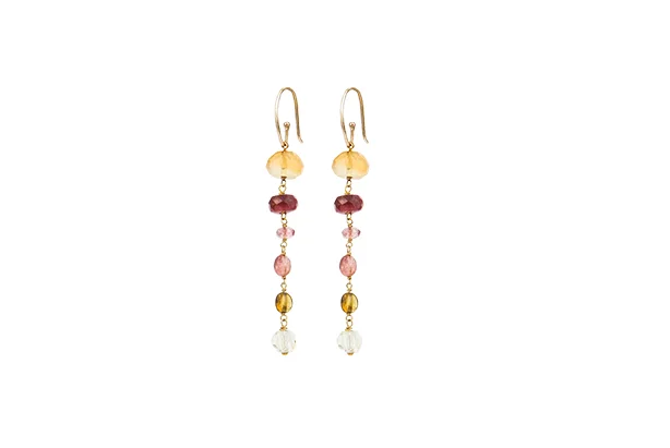 ANAÏS Collection Multi stone earrings Natural semi precious stones Pendant Eur 130 Hooks Eur 90 18 karat gold