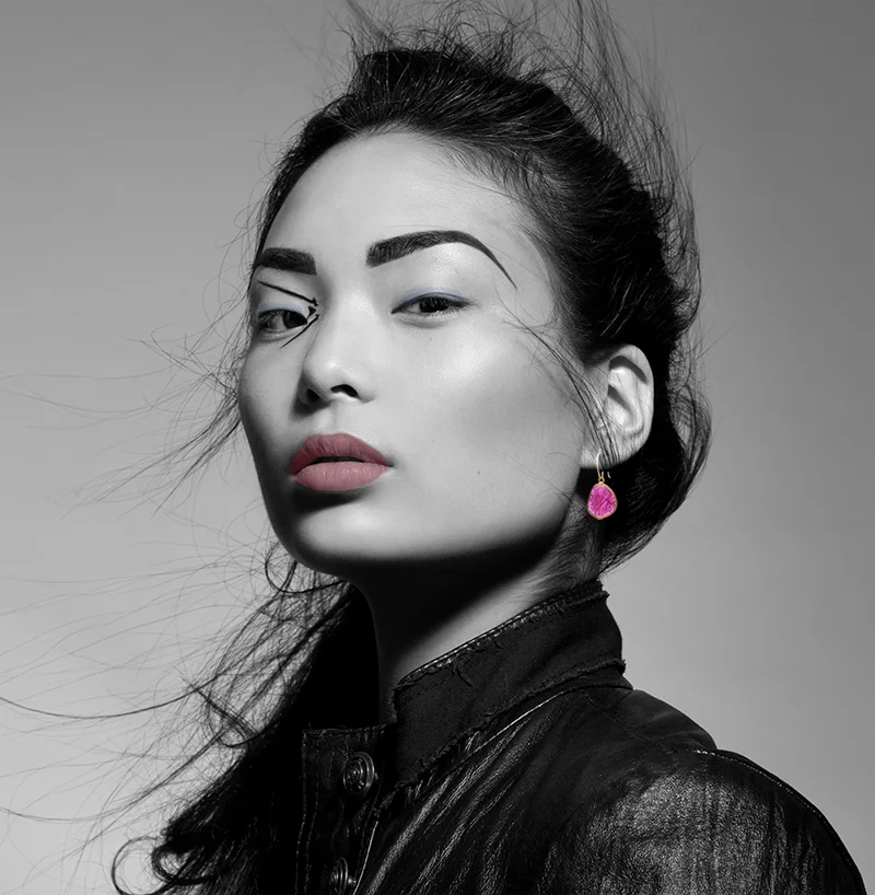 MARGOTIN Collection Margotin pendant earrings African ruby Earring pendnat Eur 310 Hooks Eur 90 18 karat gold