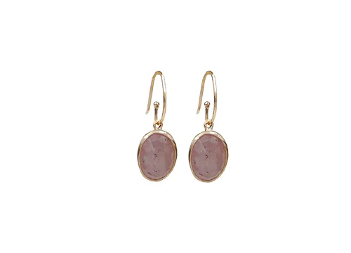MARGOTIN Collection Margotion pendant earrings Natural untreated translucent sapphires osy pink colour Pendant Eur 290, hooks Eur 90 18 karat gold