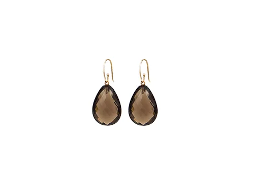  SOLO Collection Queen &amp; princess drop  Natural smoky quartz From EUR 150 to Eur 250 Hooks EUR 90 18 karat gold    