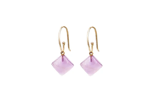 SOLO Collection kite Cabochon earrings Amethyst stone Kite pendant Eur 90 Hooks Eur 90 18 karat gold - 15 different colours