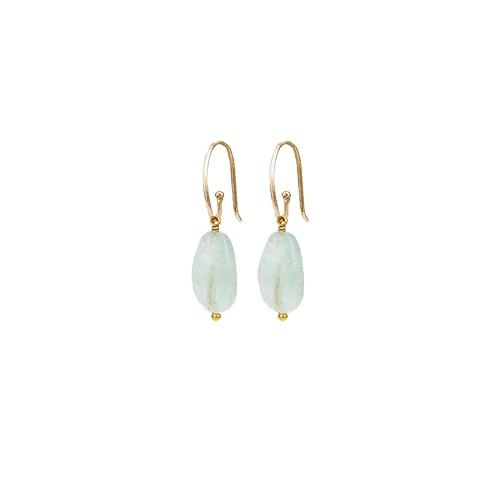 GOOD LUCK Collection Good Luck earring Aquamarine stone Earring pendant Eur 70 Hooks Eur 90 18 karat gold