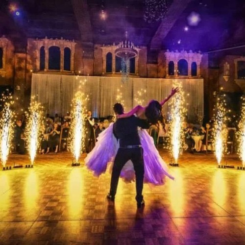 Silver Fountains during Bride and Grooms First Dance - Blaso Pyrotechnics