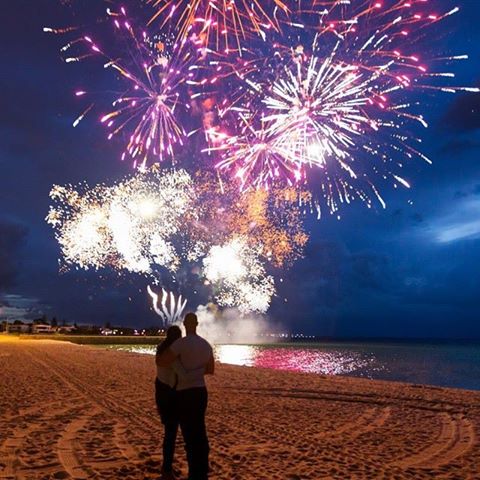 Fireworks display for marriage proposal on Melbourne beach - Blaso Pyrotechnics