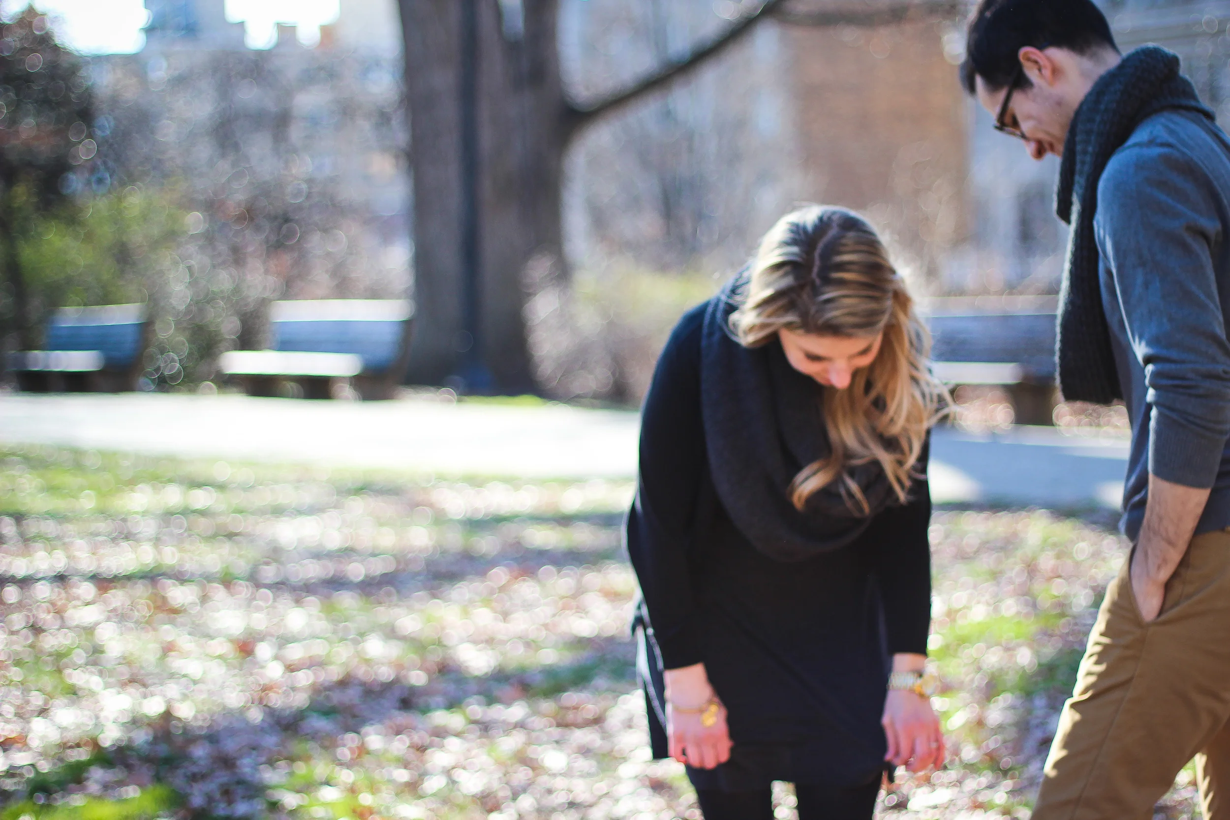 Engagement photo session / park frolicking, January 2015