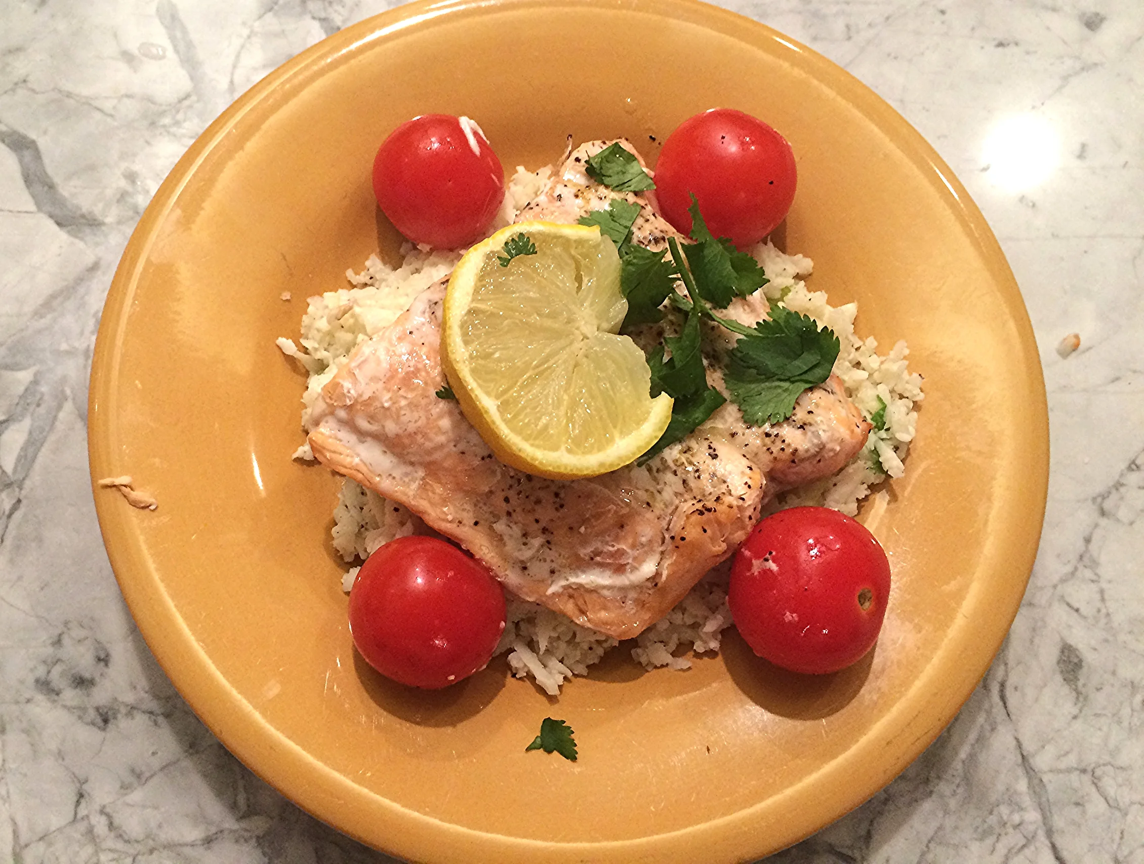 Salmon en Papillote with Cauliflower Rice