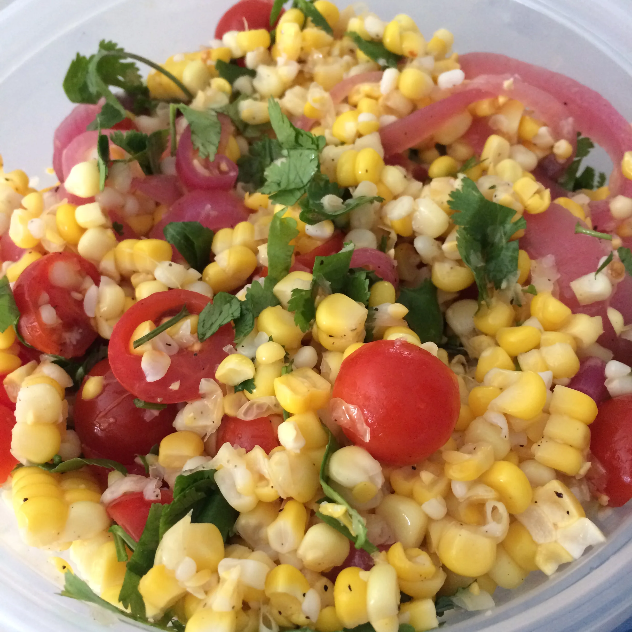 Corn Cob Salad with Pickled Red Onions