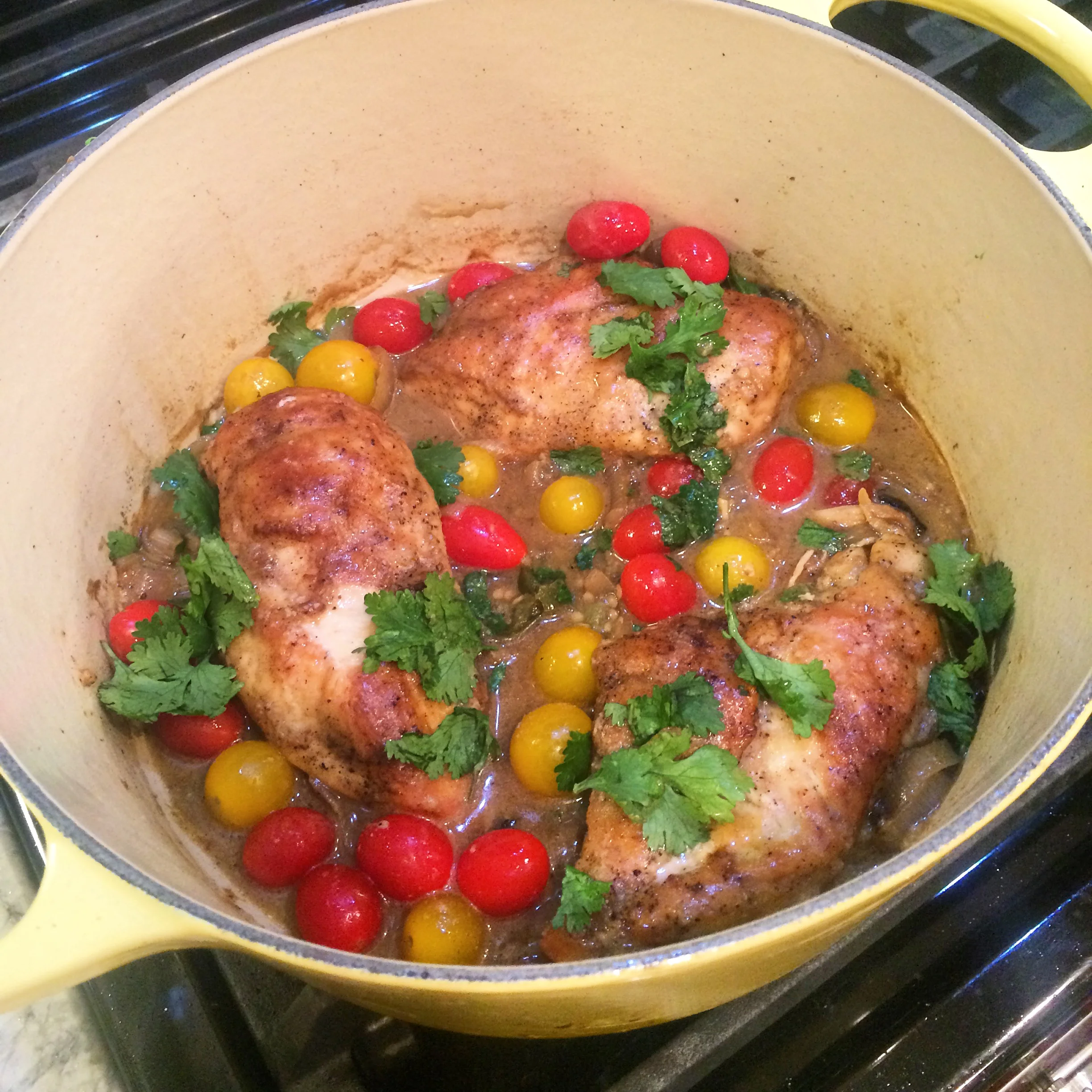Braised Chicken with Shallot Mustard Sauce