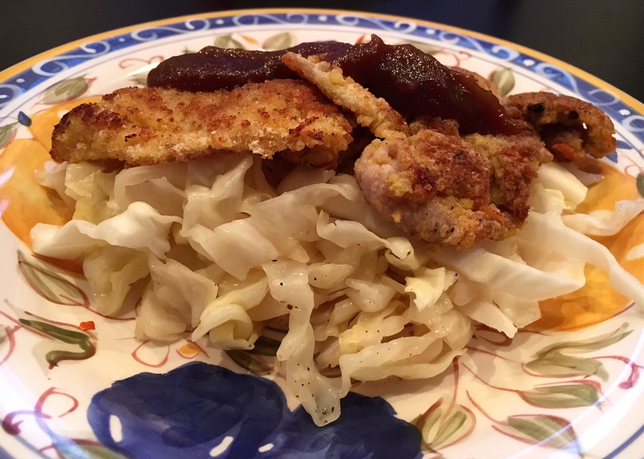Crispy Pork Cutlets & Cider Cabbage