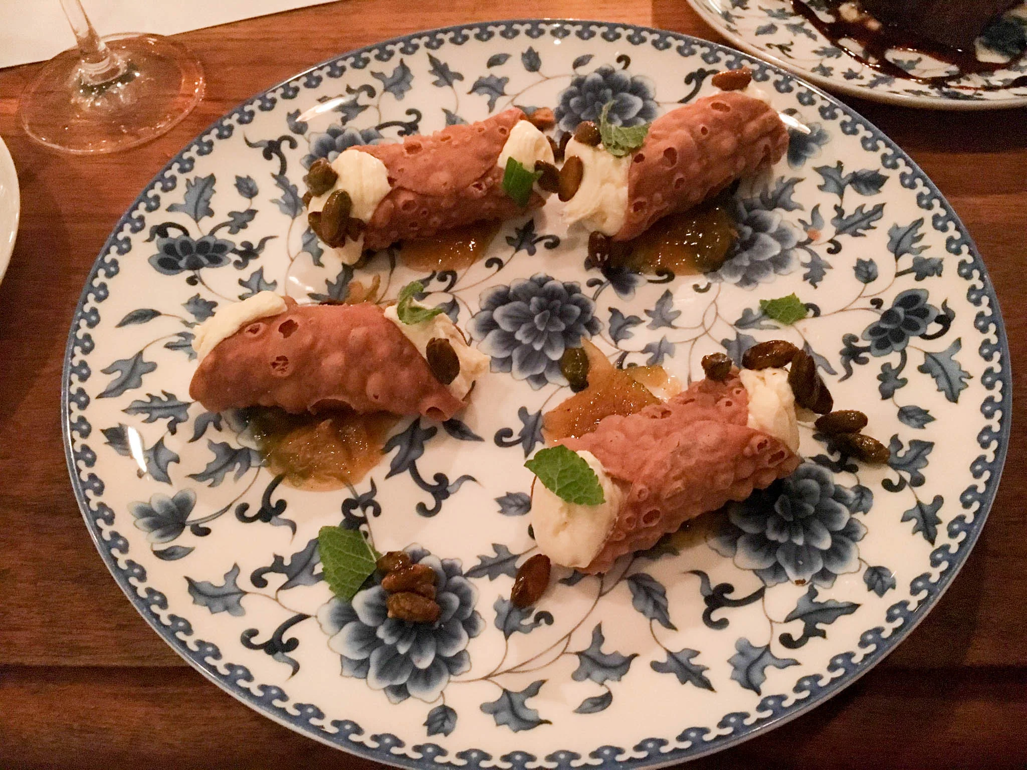 Canolis with orange marmalade.