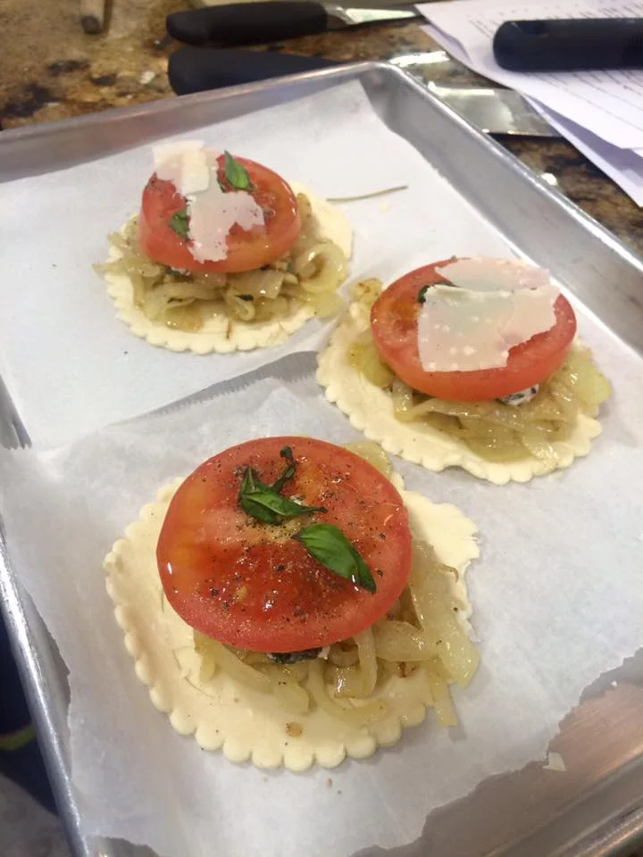 Tomato tarts before.