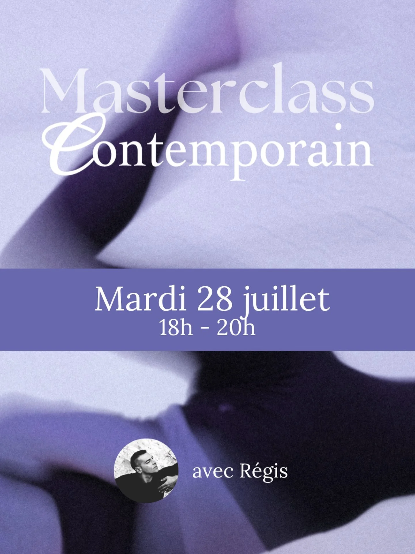 Nouvelle date de Masterclass avec R&eacute;gis !
Rendez-vous le 28 juillet de 18h &agrave; 20h. 
R&eacute;servation au 06.62.90.75.63 ou sur https://camilledanse.helloresa.com/
Tarif 20&euro;