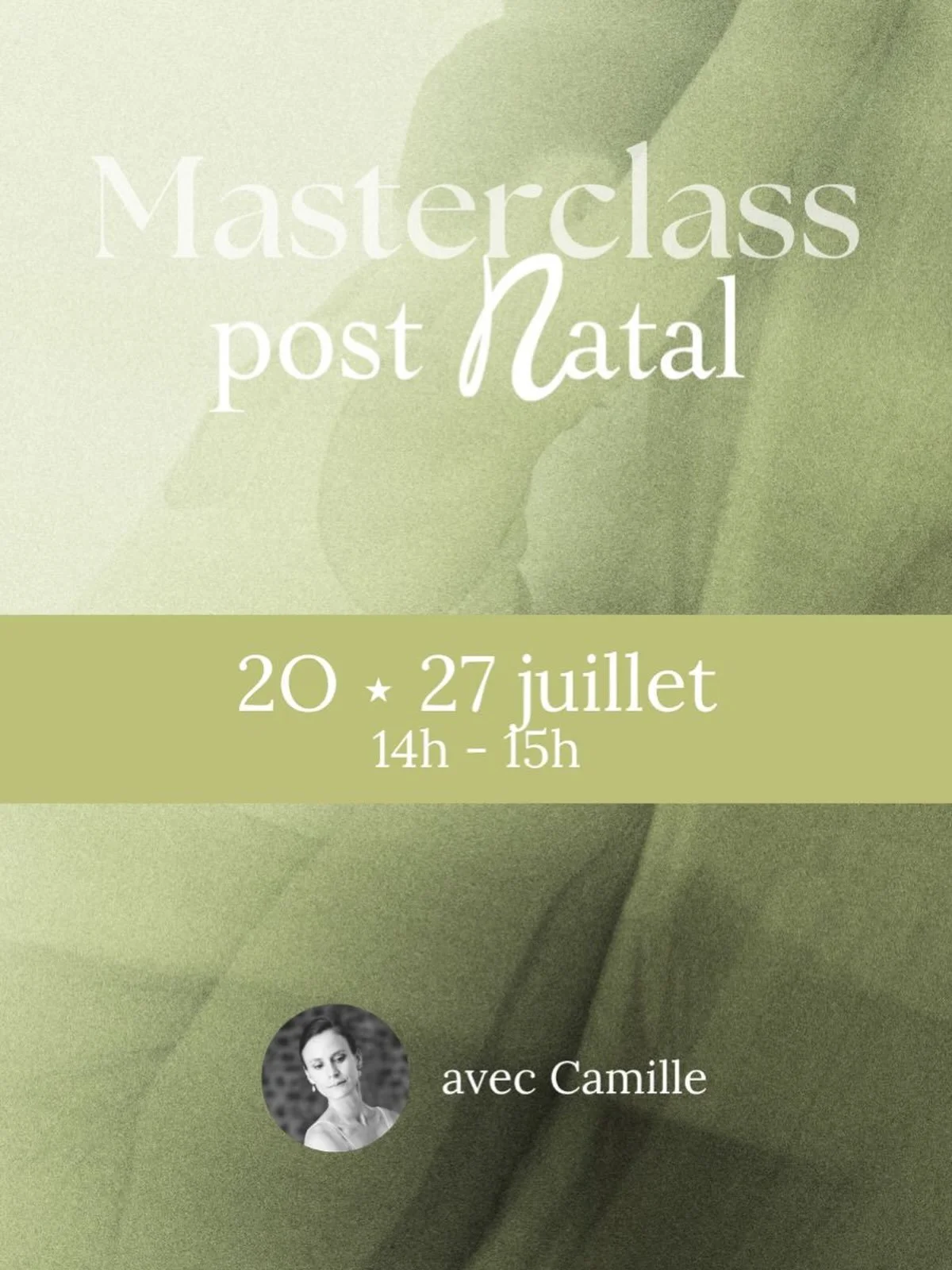 Nouveaut&eacute; au studio, pour cet &eacute;t&eacute; et pour la rentr&eacute;e de septembre !
Cours de Yoga pr&eacute; et post-natal, de la m&eacute;thode @degasquetinstitut. 
Inscription au 06.62.90.75.63 ou sur www.camilledanse.helloresa.com