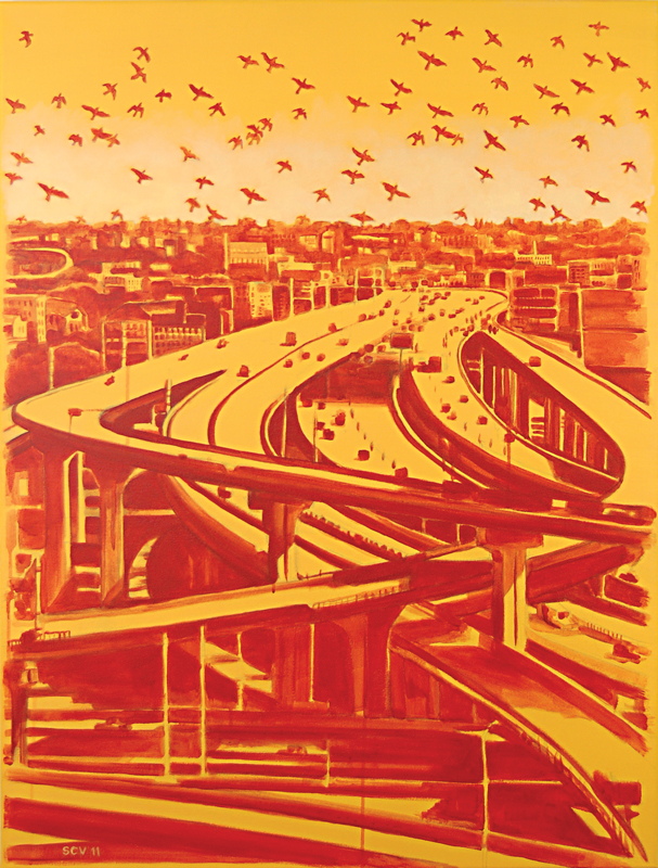  Orange Freeway 2011 &nbsp;40x30 Acrylic on canvas 