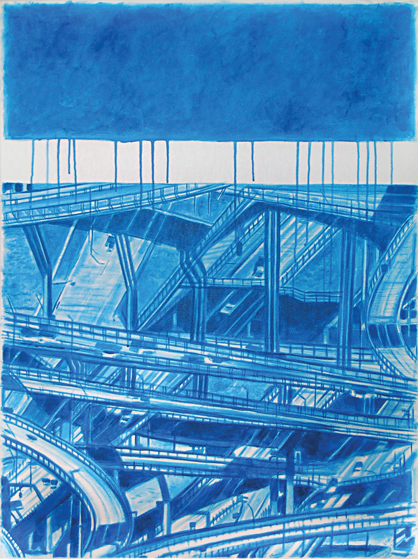 Blue Interchange 2012 40x30 Acrylic on canvas