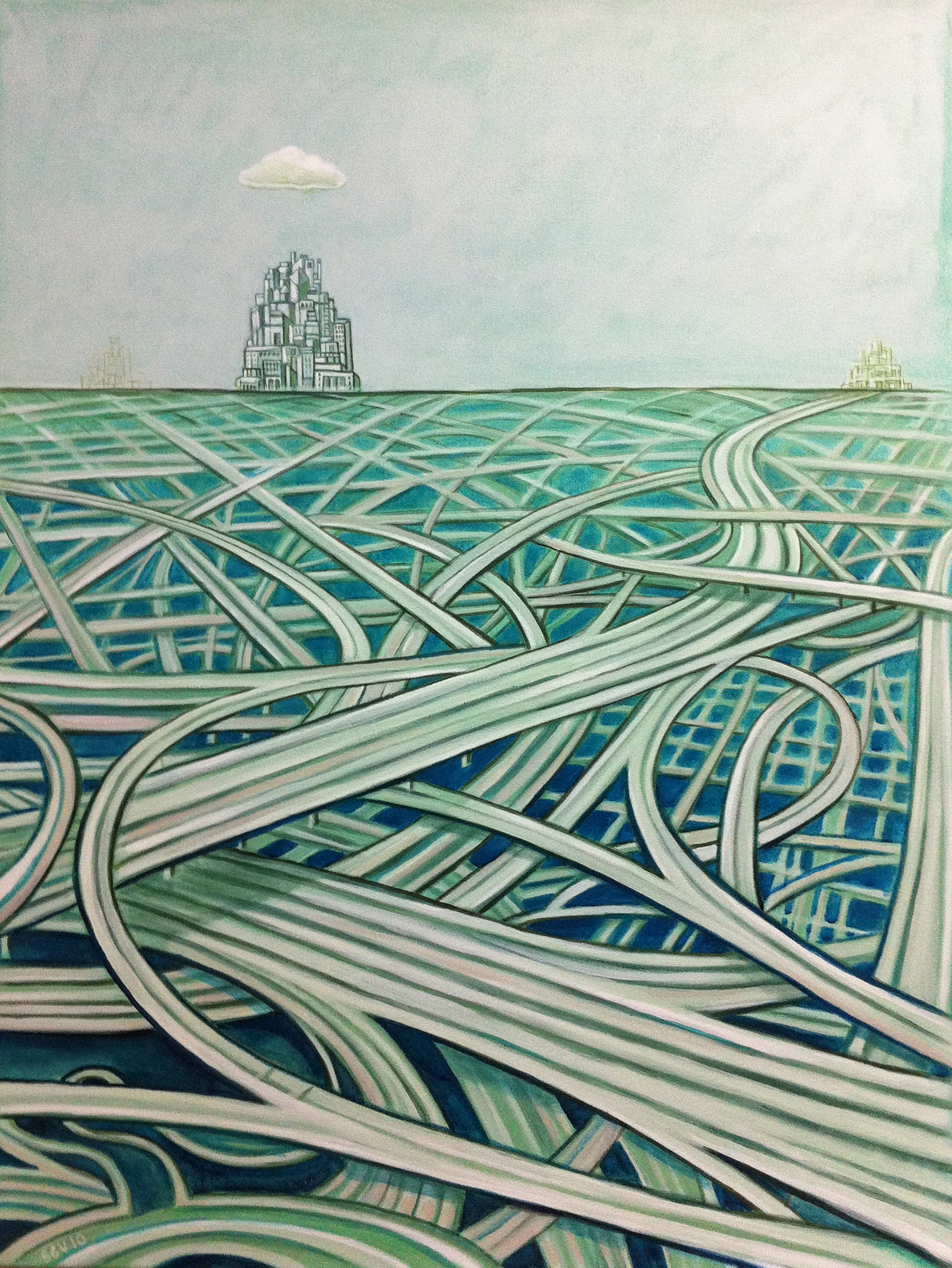 Blue Freeway 2010 40x30 Acrylic on canvas