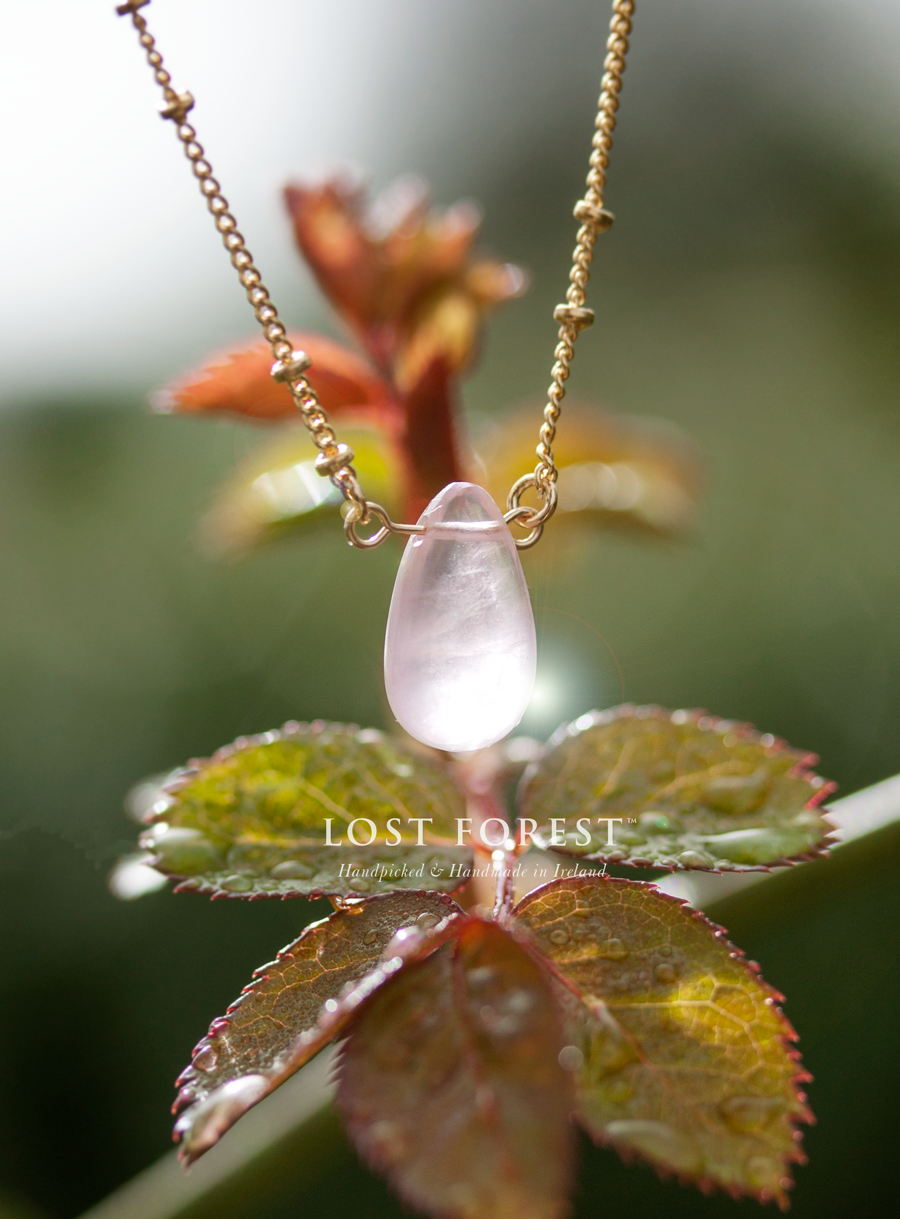 Maiden of the Wild Rose'- Rose Quartz Gemstone Necklace — Lost