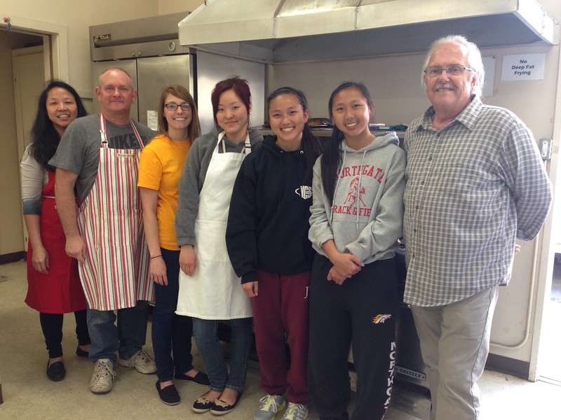 Preparing a meal for our Winter Nights residents.