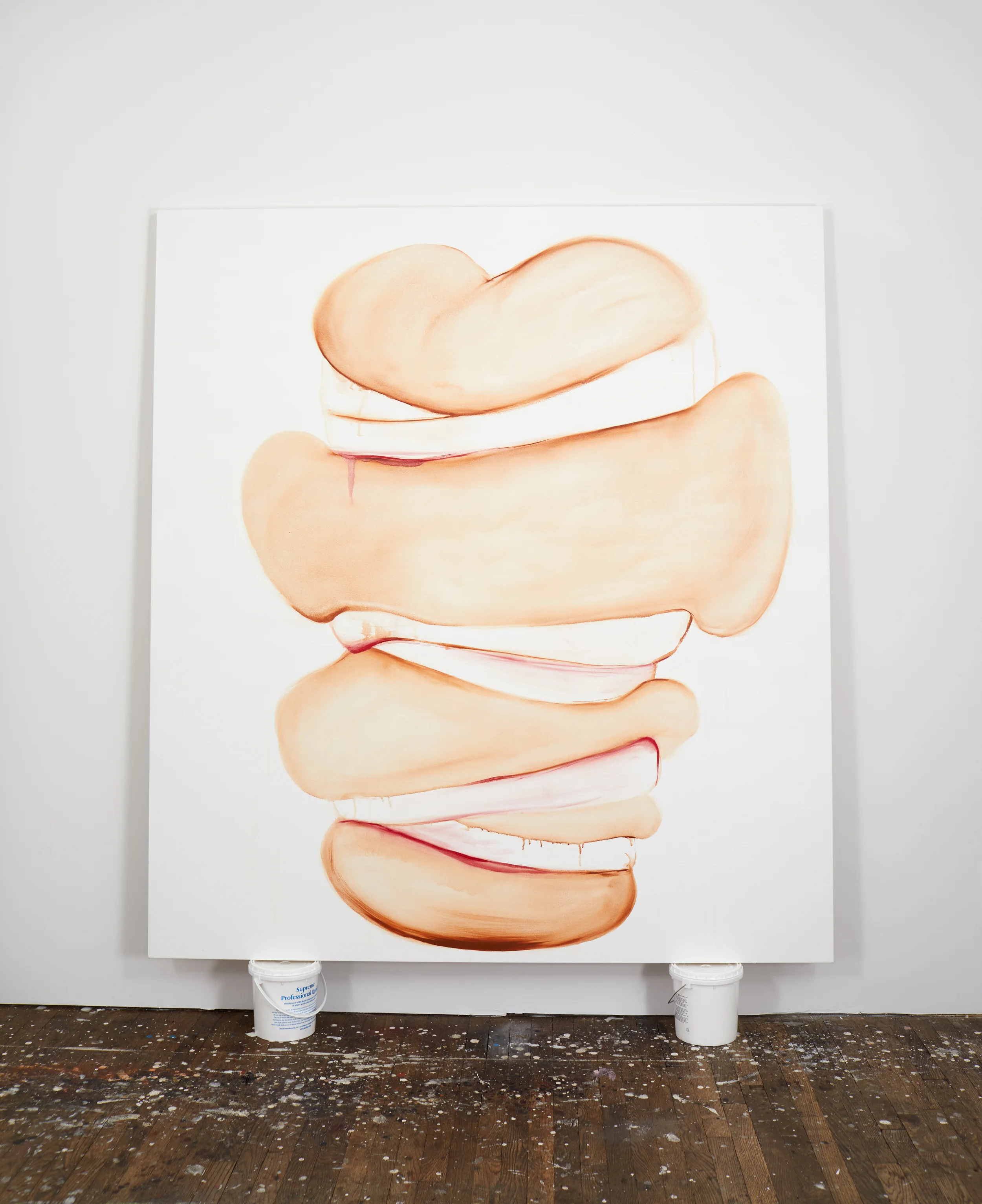 Self portrait (bound), oil on canvas, 80 x 72 inches, 2017