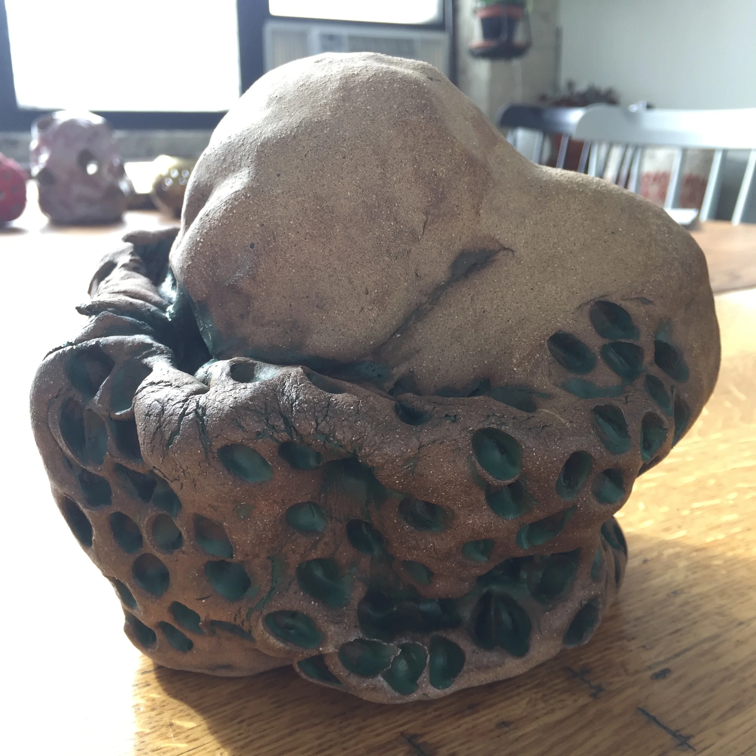 Untitled, 2018, glazed ceramic, 8 x 8 x 8 inches