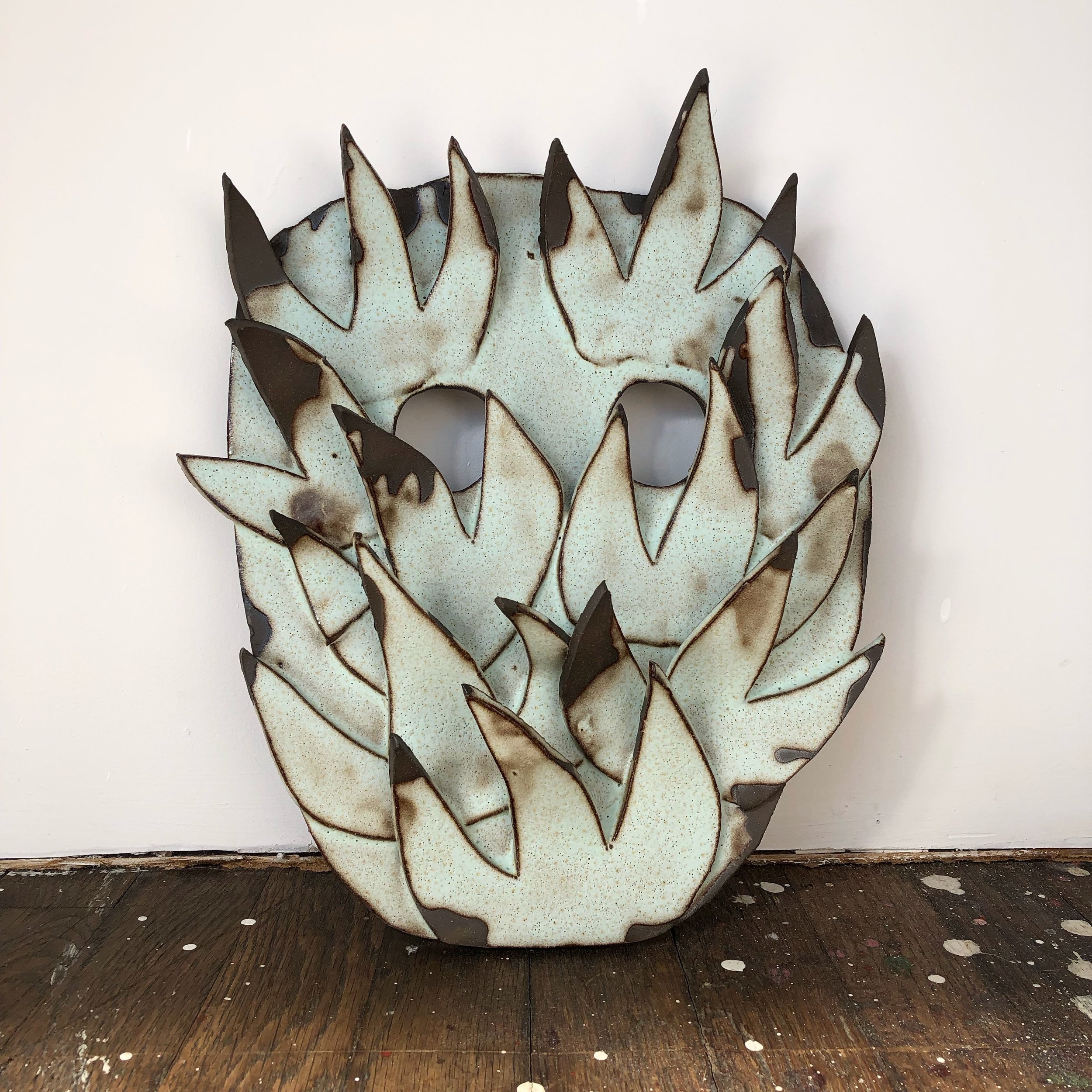 Puck, 2019, glazed ceramic, 10 x 9 x 2 inches