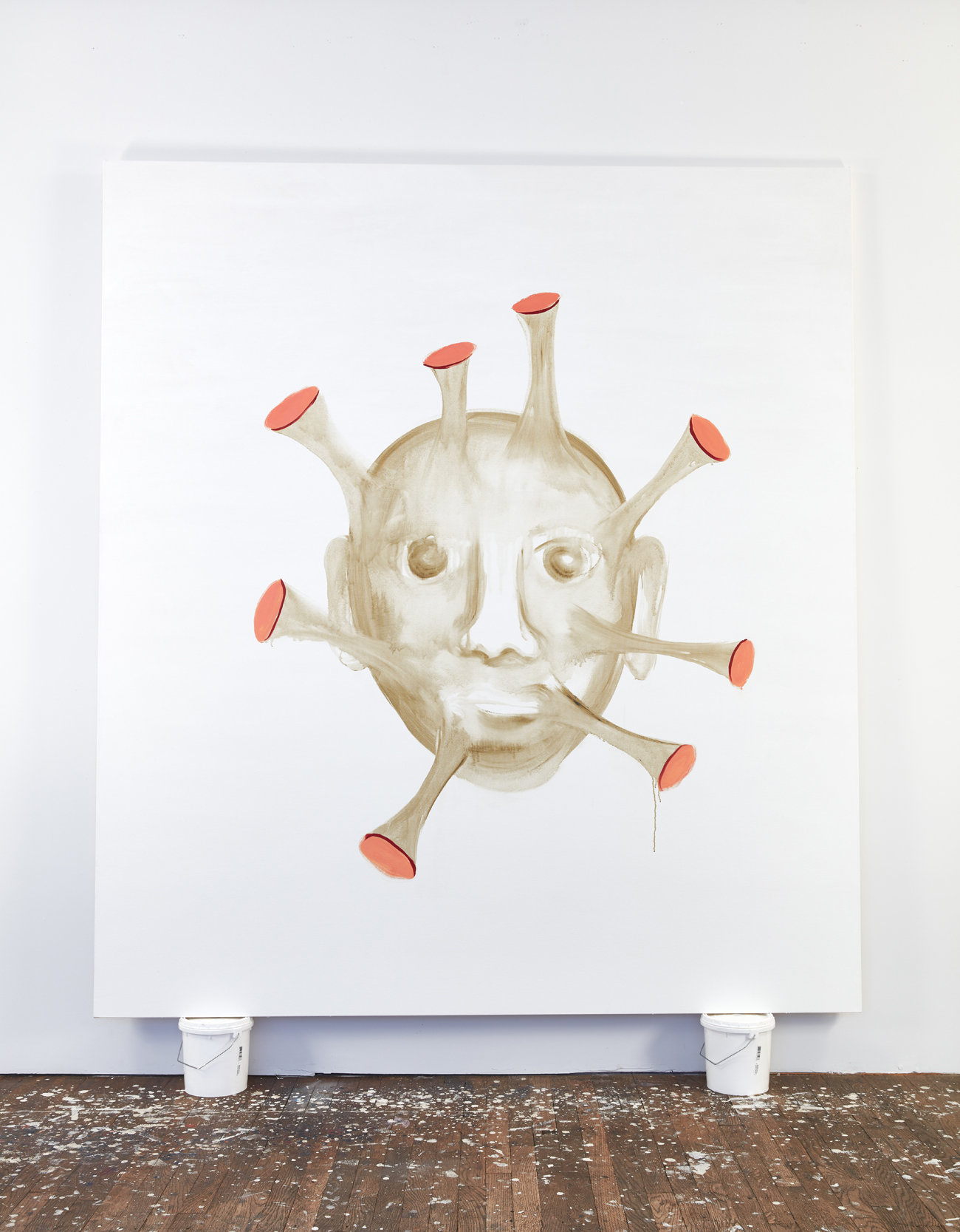 Self Portrait as a Sucking Sound, 2018, oil on canvas, 90 x 80 inches