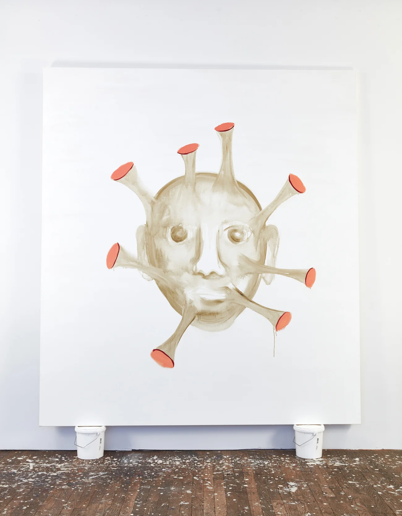 Self Portrait as a Sucking Sound, 2018, oil on canvas, 90 x 80 inches