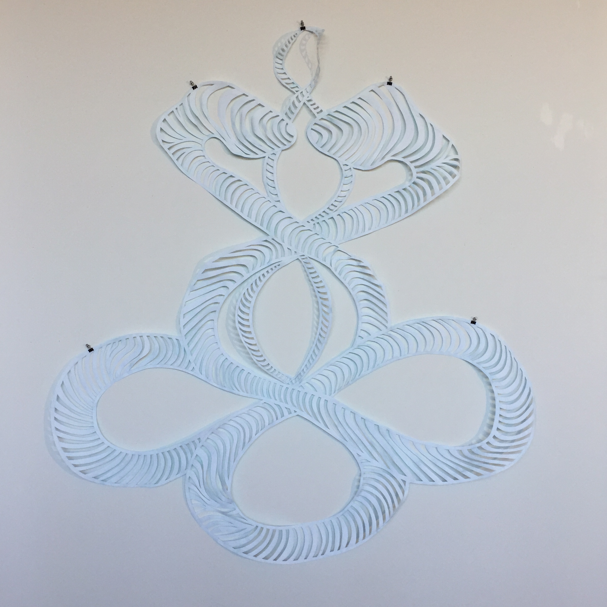 Double Helix Snakes, 2017, watercolor and Flashe on cut paper, 60 x 69 inches