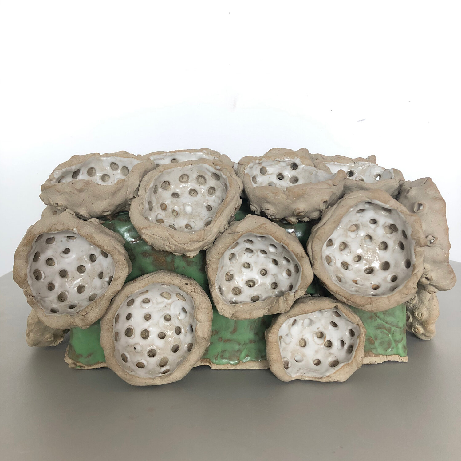 Funerary Box with growths, 2019, glazed ceramic, 6 x 13 x 10"