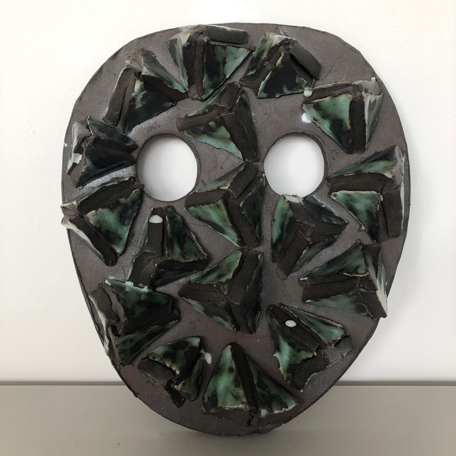 Mask, 2020, glazed ceramic, 9 1/2 x 8 1/4 x 2"