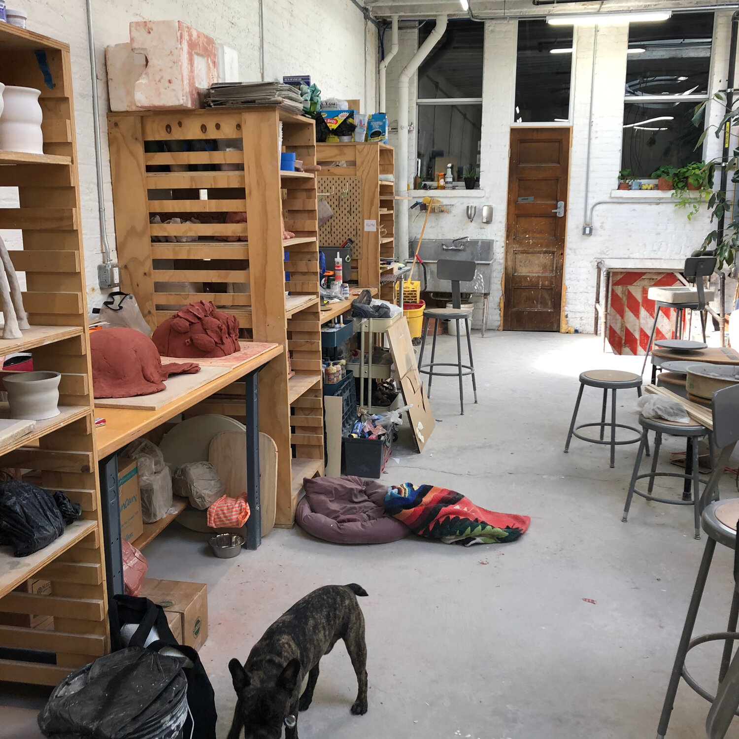 ceramics studio, Permanent Maintenance, Ridgewood, NY with Frankie