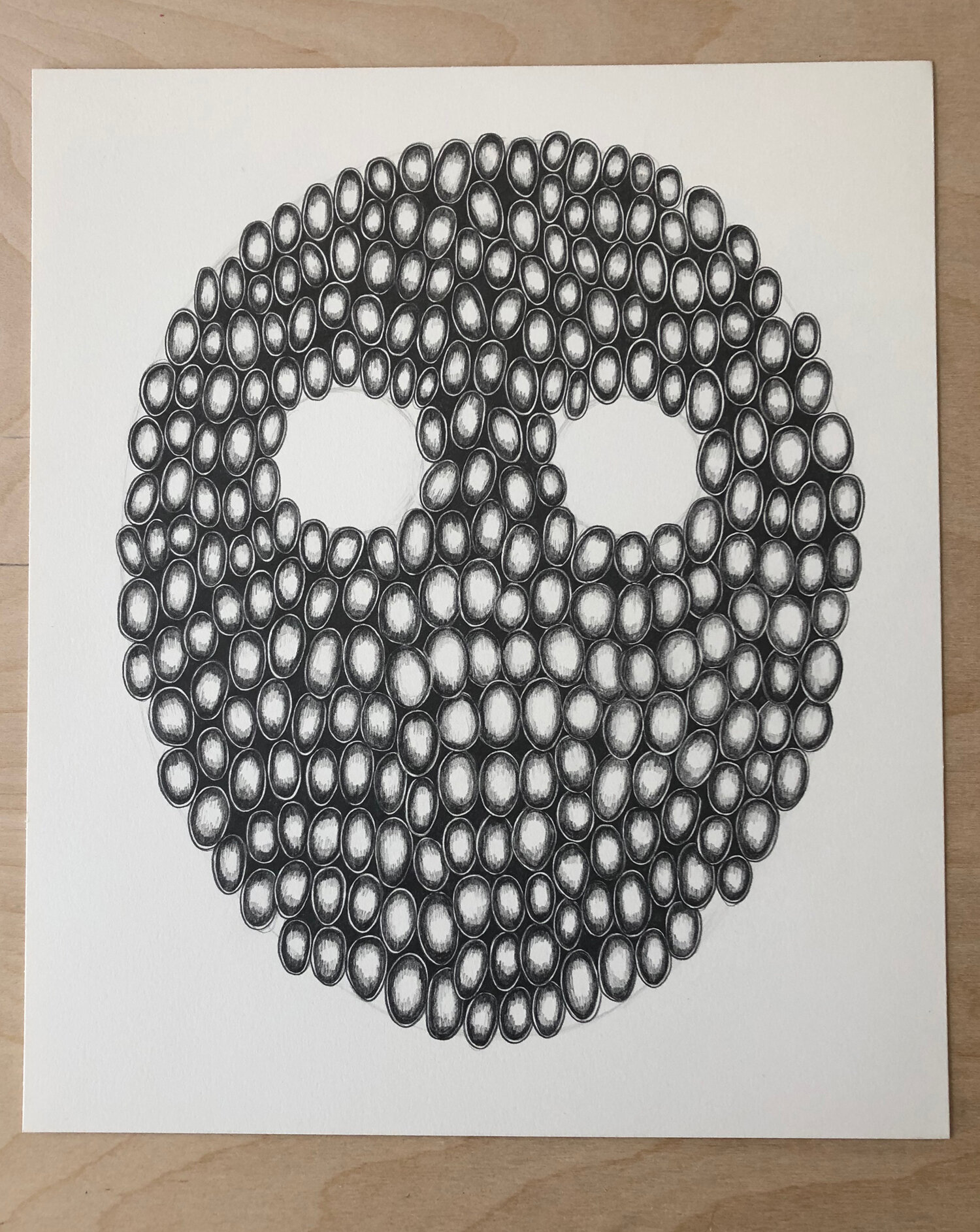 Mask, 2020, pencil on paper, 12 1/2 x 10 3/4"