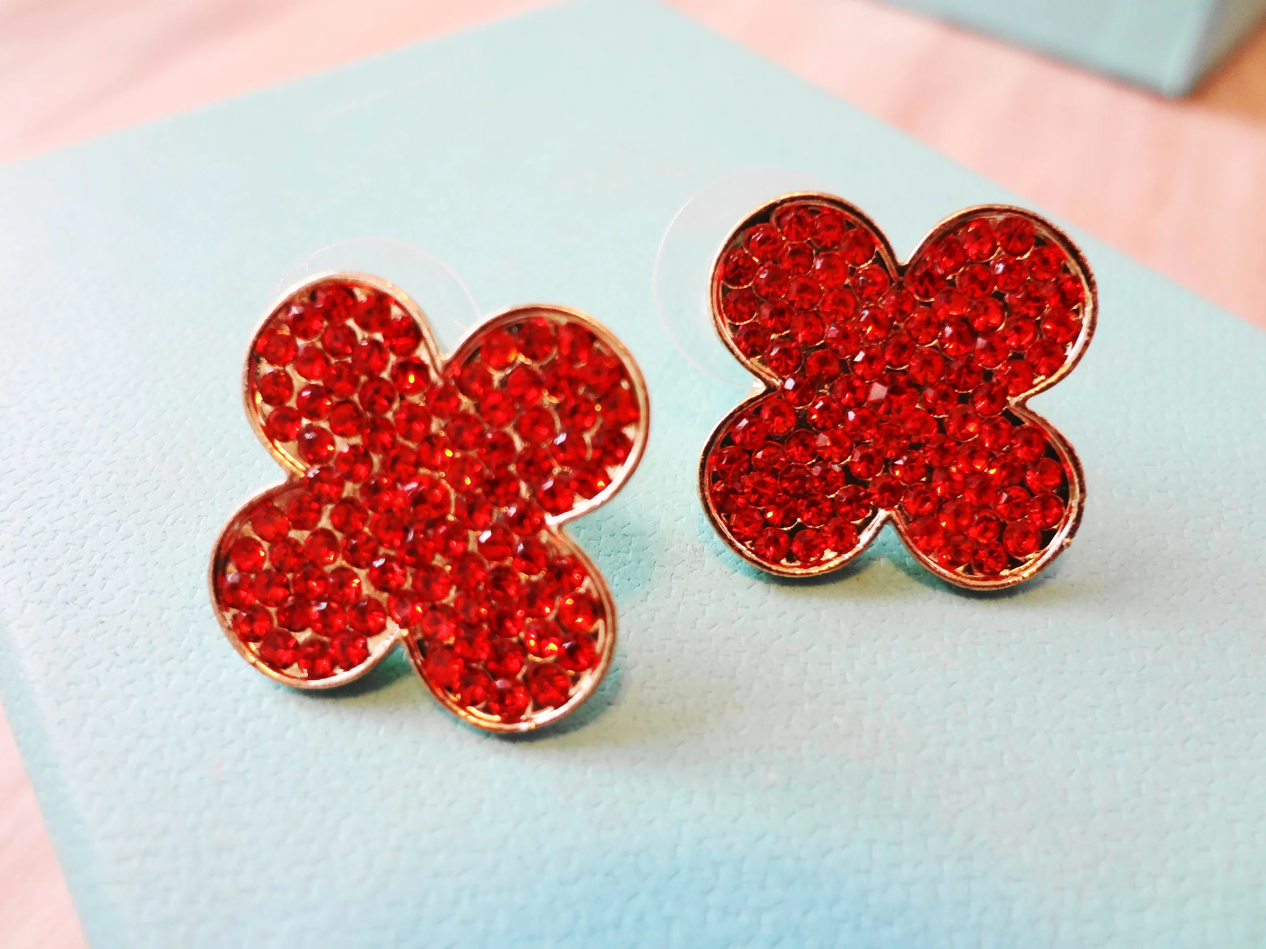 Rhinestone earrings from Clover Boutique