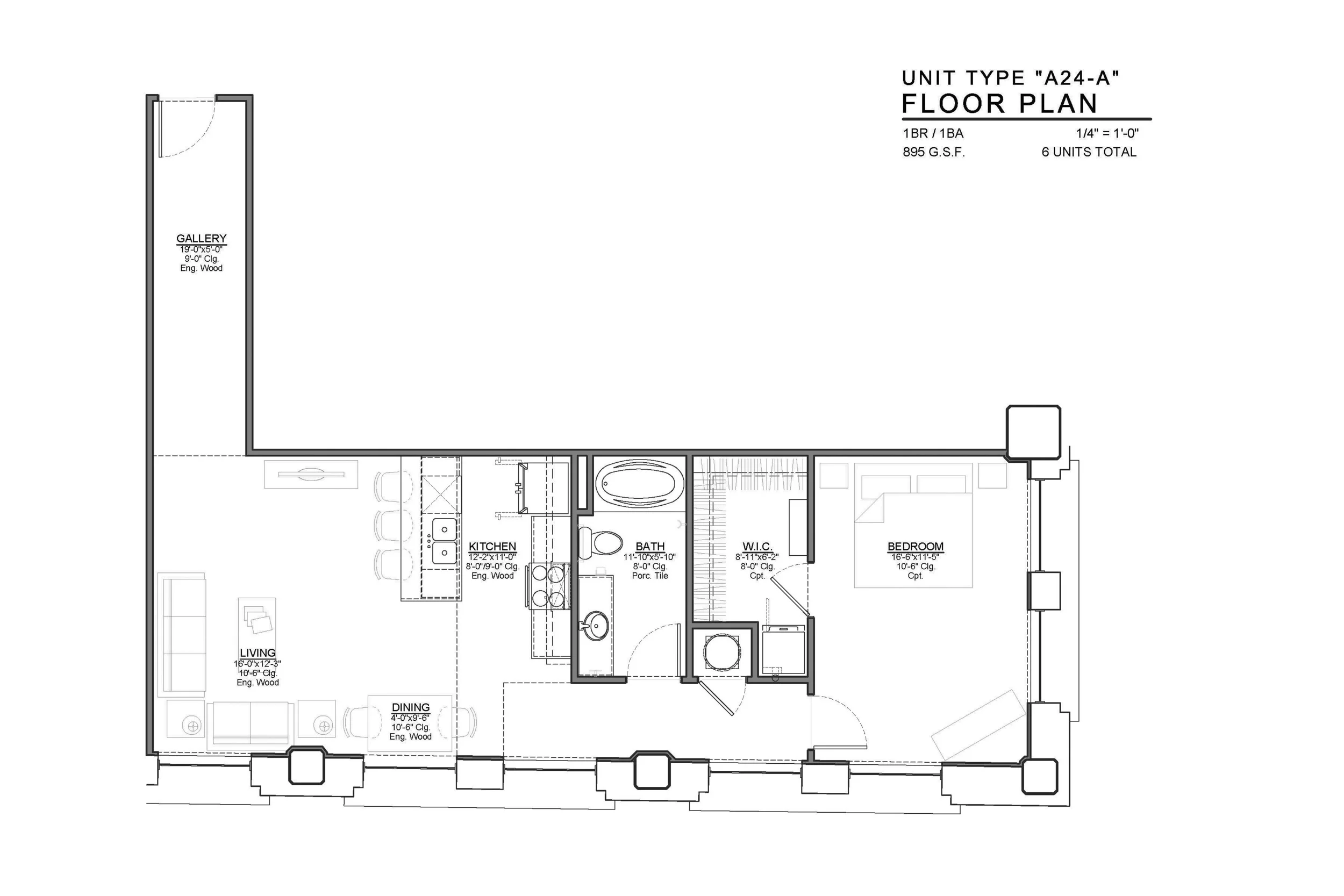 A24-A FLOOR PLAN: 1 BEDROOM / 1 BATH
