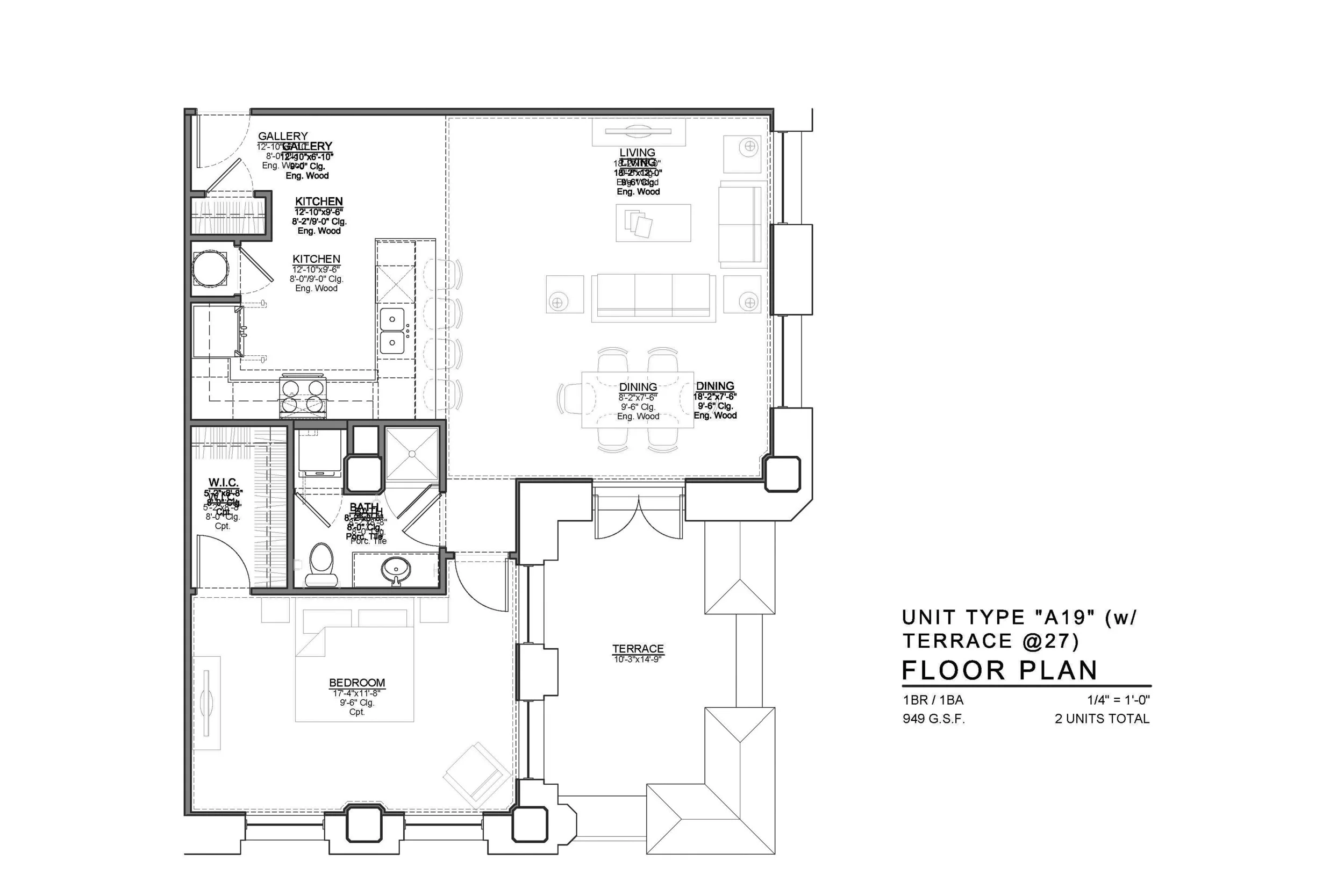 A19 FLOOR PLAN: 1 BEDROOM / 1 BATH
