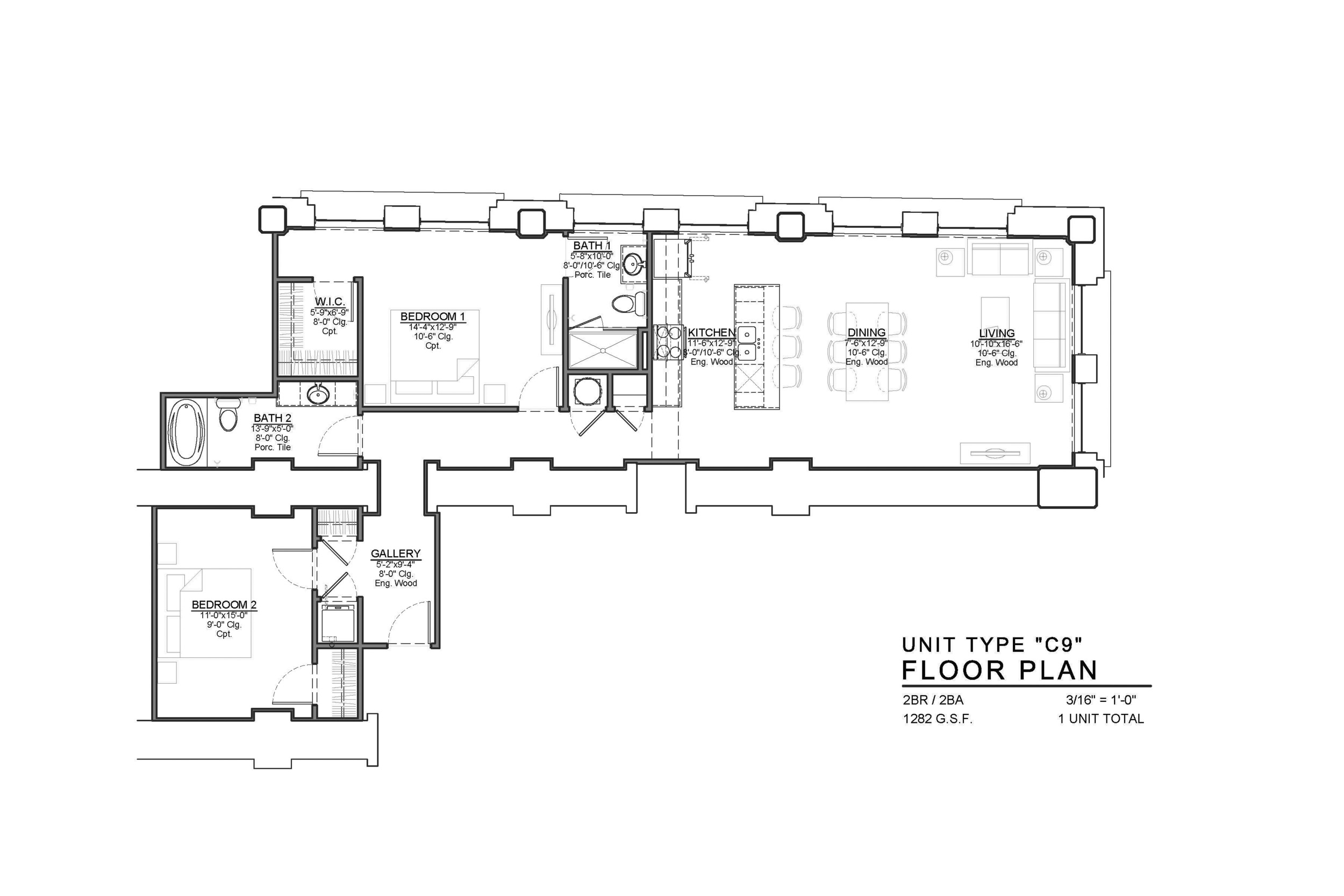 C9 FLOOR PLAN: 2 BEDROOM / 2 BATH