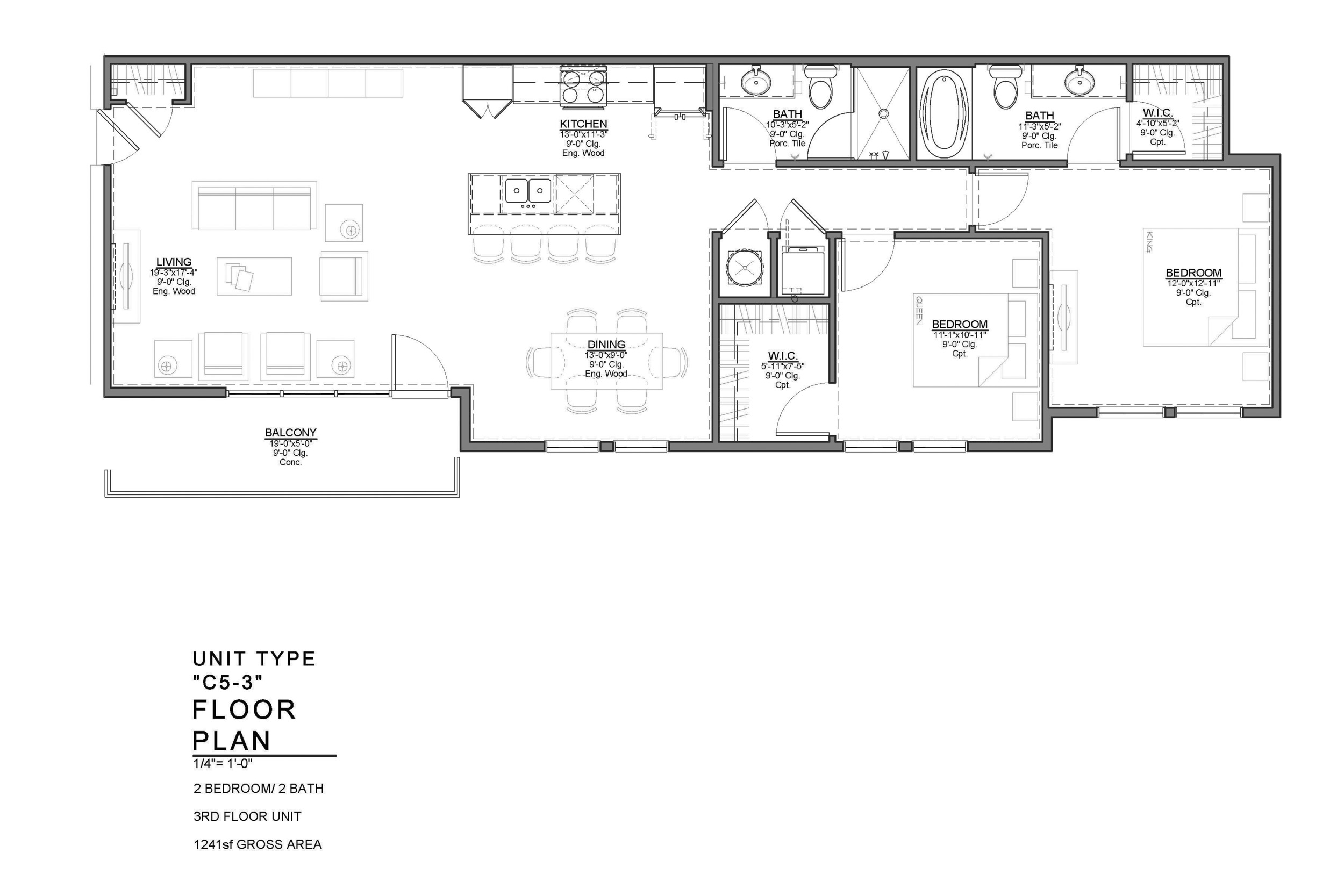 C5-3 FLOOR PLAN: 2 BEDROOM / 2 BATH