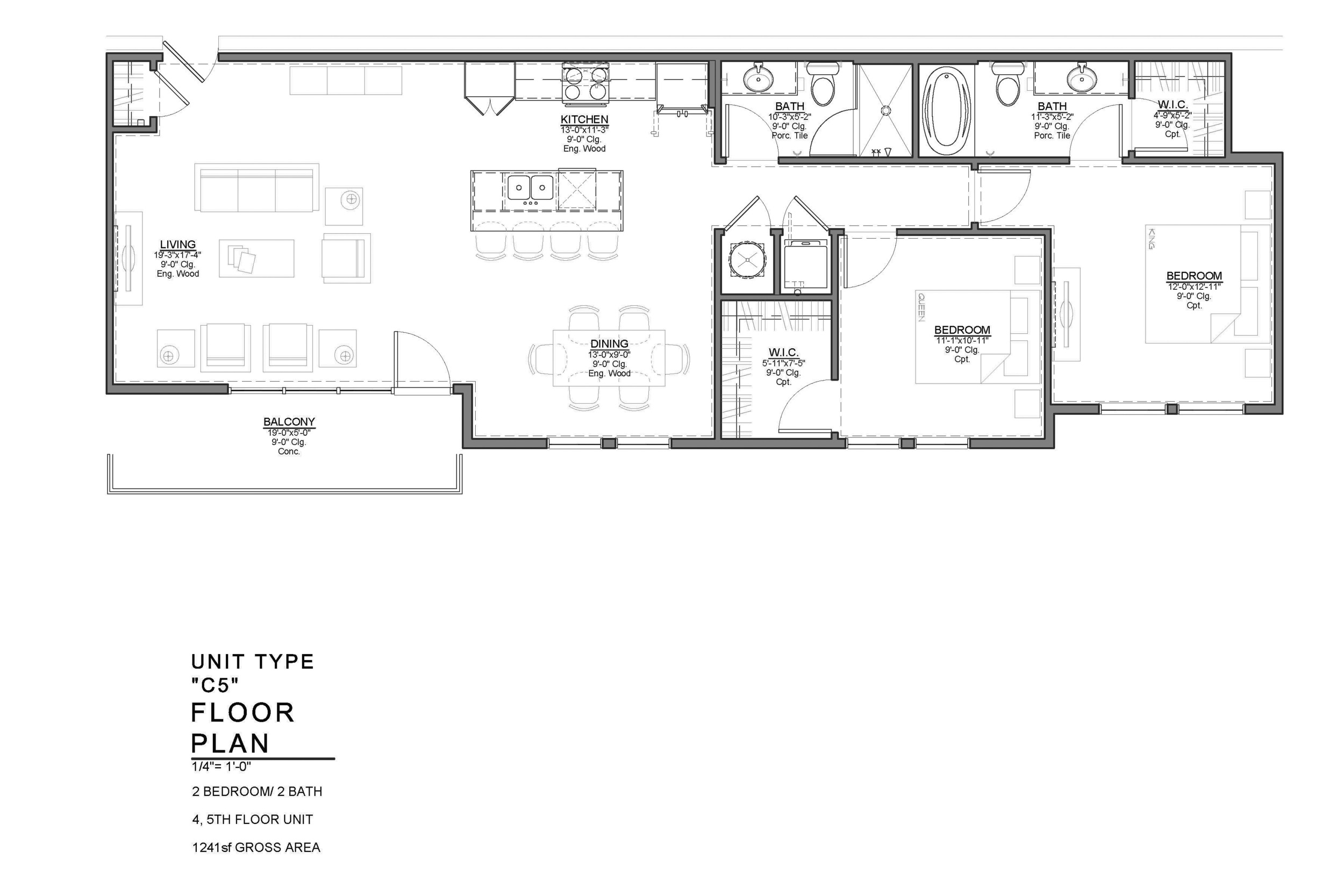 C5 FLOOR PLAN: 2 BEDROOM / 2 BATH