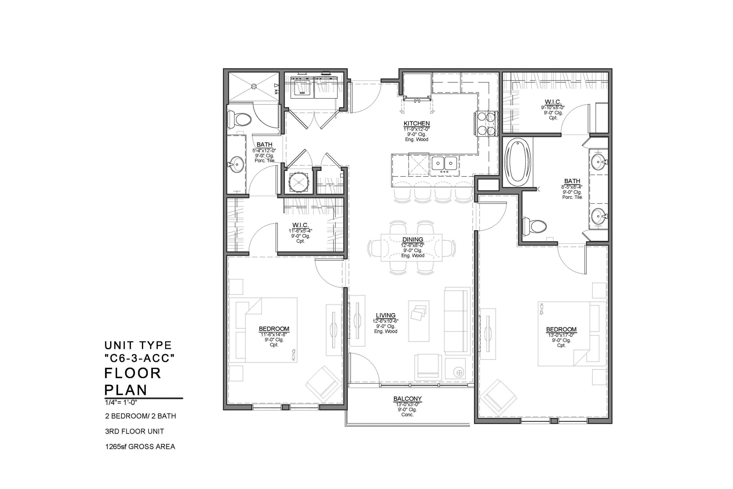 C6-3-ACC FLOOR PLAN: 2 BEDROOM / 2 BATH