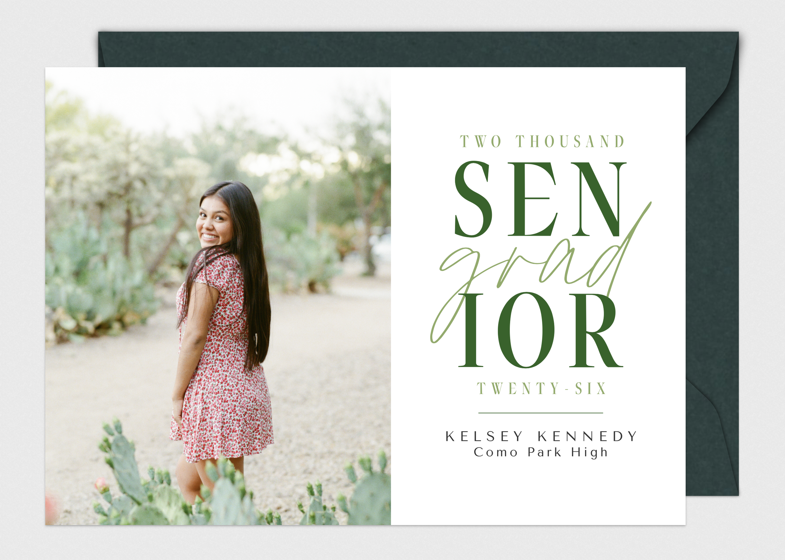 A product sample for a high school graduation announcement.