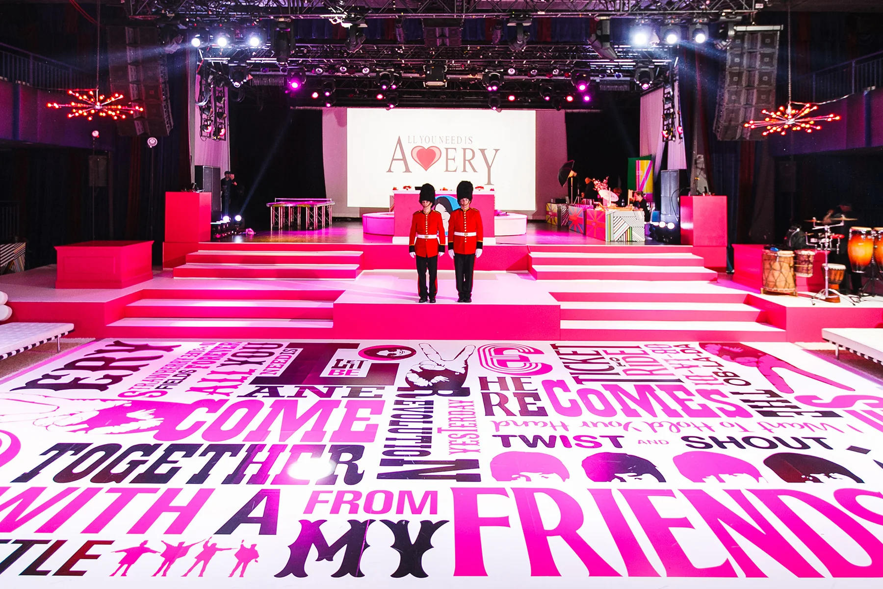 Dance floor design and wall projections