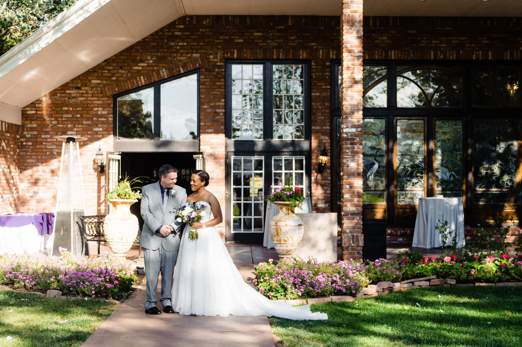 bride and groom walk up aisle together at Lionsgate Event Center wedding