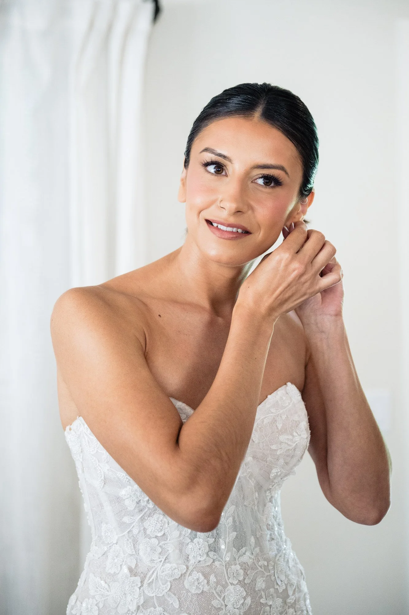 a bride gets ready on the morning of her Colorado wedding day