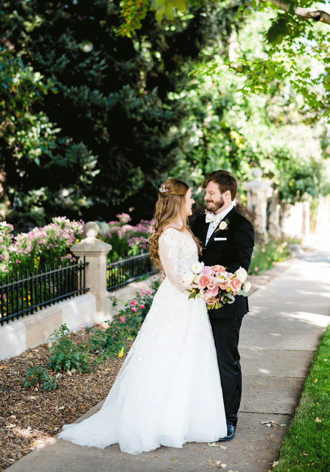 moving image of a groom dipping his bride