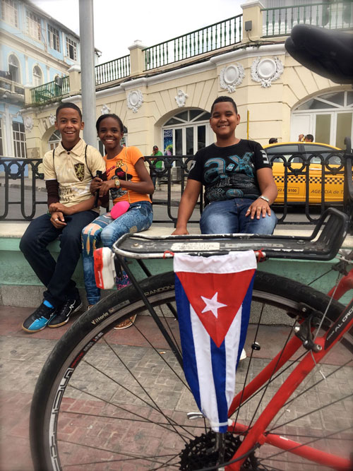 Cuban kids in Parque Cespedes, Santiago de Cuba