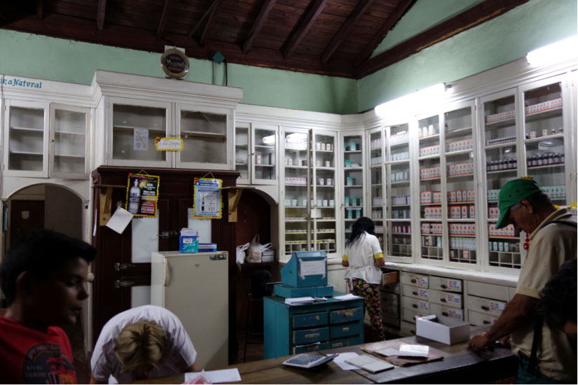 Visit to a Cuban pharmacy.